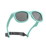 Pro Acme Unbreakable Polarized Baby Sunglasses Flexible Toddler Sunnies with Strap Soft Silicone Frame for 0-24 Months (Green Frame | Grey Lens)