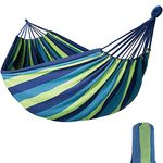 Hammock Adult Size (6ft 2in x 3ft 2in) Canvas Fabric Holds up to 150kg Outdoor All Weather for Travel, Camping, Garden