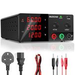 RUZIZAO DC Power Supply Variable, 0-60V 0-20A 1200W High Power Bench Adjustable Switching Regulated Power Supplies with Encoder Knob & Output Switch for Repair/Test, 4-Digits LED Display