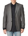 Calvin Klein Men's Modern Fit Two Button Side Vented Back Suit Separate Jacket, Charcoal, 38 Short