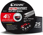 EZARC Cut Off Wheels 25 Pack, 4-1/2 x 0.45 x 7/8-inch Cutting Wheel, Metal & Satinless Steel Cutting Disc for Angle Grinder