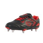 Optimum Boy’s Razor 6 Studs Rugby Boots | Sturdy Material, Lace-Up - Lightweight | Flexible and Comfortable Fit Mesh Lining | (Red), 5 UK