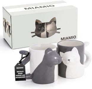 MIAMIO – 2 x 350 ml Taza de gato/Taza/Vasos/Tazas Juego de cerámica