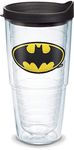 Tervis 1083745 Batman Tumbler with Emblem and Black Lid, Tritan, Clear