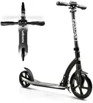 LaScoota Foldable Adult Scooter - Also Great as a Scooter for Kids Ages 8-12 & Teenagers 11-15 - Big 200mm Wheels - Kick Scooters With Shock Absorption - Great Gift - Up to 105kg (Black)