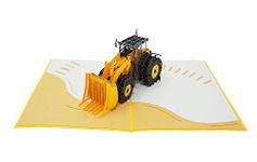 WOWPAPERART Bulldozer - 3D Pop Up Greeting Card for All Occasions - Birthday, Love, Congrats, Anniversary, Thank you - Amazing Gifts for Family, Friends, Lovers, Farmers, Constructors, Engineers