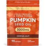 Pumpkin Seed Oil 3000mg | 90 Softgel Capsules | Cold Pressed | Naturally Rich in Essential Fatty Acids | by Carlyle