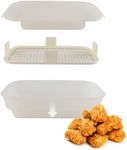 COOK WITH COLOR Collapsible Batter Bowl - Mess Free Breading Shaker Container - Great for Fried Fish, Fried Chicken, Onion Rings, Wings & More, Cream