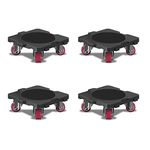 ONEON 4 Pack Furniture Movers with Wheels, 165 Lbs Capacity per Dolly, 360° Rotation Wheels Furniture Mover Dolly (Square 4 Pack)