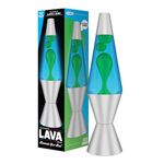 Lava Lamp 2124, Green Wax, Blue Liquid, Silver Base and Cap, Original 14.5 inch LAVA® Motion Lamp to Illuminate Your Mood