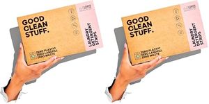 Good Clean Stuff Hypoallergenic Laundry Detergent Strips Sheets 64 loads Eco Ultra-Concentrated Non-Bio Fragrance Free & Unscented for Machine and Hand Washing (Pack of 2)