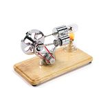 VISLONE Stirling engine motor kits, steam engine model building kits, mini hot air Stirling engine motor model colorful LED generator science kit