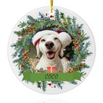 Personalized Dog Photo Ornament - Custom Pet Christmas Ornament 2023, Puppy 1st Xmas Gifts, Custom Dog Ornament Christmas, Holiday Dog Gift, Dog Lovers Gift for Christmas Tree Decoration