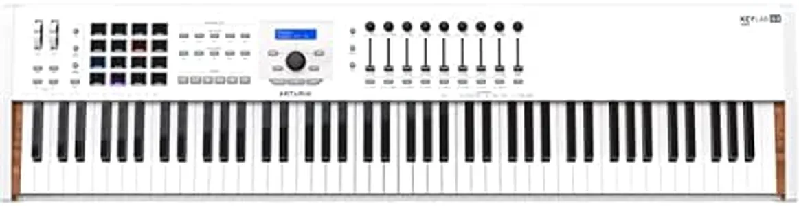 Arturia KeyLab 88 MkII 88 Key Weighted USB MIDI Keyboard Controller — Aftertouch, Velocity Sensitive, Hammer-Action, Piano Feel, With 16 Drum Pads, 9 Faders, 9 Knobs and Analog Lab V Software Included