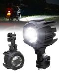 SUPAREE Motorcycle Headlight LED 12V Motorcycle Spotlights LED Motorcycle Auxiliary LED Lights con Bracket Universal 7800LM 6500K IP68 for Motorbike ATV SUV Truck 2Pcs