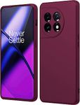 DIZORO Compatible with Oneplus 11r 5G Back Cover with Upgraded Square Edges for Camera Protection Shockproof Flexible Matte Liquid Silicone Mobile Phone Case (Wine Red)