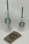 STARBUCKS Reusable Cold Cup Duo: 24oz Cold Cup and 16oz Cold Cup with Sleeves