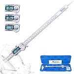 Kynup Digital Vernier Caliper, 300mm Caliper Measuring Tool with Stainless Steel, IP54 Splash Proof Protection Design, Large LCD Screen, Easy Switch from Inch Metric Fraction (12 Inch)