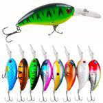 Fishing Plug Lures Shallow Deep Diving SwimBaits Minnow Crankbait Jerkbait Popper Topwater Lures Hard Bait Float Lure for Bass Catfish Pike Trout Walleye 8PCS