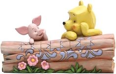 Enesco Disney Traditions by Jim Shore Winnie The Pooh and Piglet by Log Figurine, 3.82 Inch, Multicolor