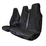 Heavy Duty Waterproof Van Seat Covers - BLACK - Fits Most Vans - Single & Double