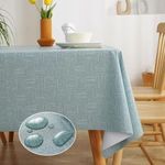 FACIACC Tablecloth 200 x 140cm Wipe Clean Table Cover Waterproof and Oil Resistant Rectangle Easy-Care PVC Decorative Table Cloth for Kitchen Parties (Grey)