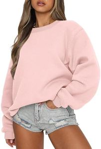 Eniloyal Womens Sweatshirts Crewneck Pink Sweatshirt Ladies Hoodies Pullover Fleece Warm Tops Loose Fit Fall