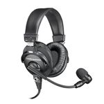 Audio-Technica BPHS1 Broadcast Stereo Headset with Dynamic Cardioid Boom Mic, Black, adjustable