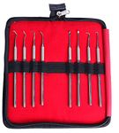 Alis 8 Pcs Dental Scaler Kit Dental Tools ASL888 Dental Probes for Oral Care Stainless Steel Kit Set of 8 Piece Scaler with Zipper Bag (8_Pcs_Dental_Scaler_Kit)