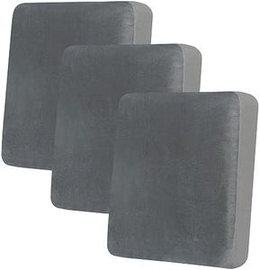 hyha Velvet Couch Cushion Covers, Soft Sofa/Couch Seat Cushion Covers for sectional Sofa, Magic Sofa Covers Washable, Couch Sofa Covers for 3 Cushion Couch(3 Cushion Sofa, Grey)