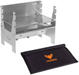 FENNEK Grill light, mobile and plug-in charcoal grill made of stainless steel for camping, trekking, vanlife, garden and outdoor barbecue fun