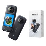 Insta360 X3 - Waterproof 360 Action Camera with 1/2" 48MP Sensors, 5.7K 360 Active HDR Video, 72MP 360 Photo, 4K Single-Lens, 60fps Me Mode, Stabilization, 2.29" Touchscreen, AI Editing, Live Stream