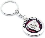 ARKOSKNIGHT Creative Car Logo Keychain for Car 3D Chrome Metal Alloy Key Chain Gifts for Women and Men Keyring, Jagvar Red