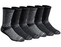 Eddie Bauer Men's Socks Dura Dri Moisture Control Crew Socks, Black Assorted (6 Pairs), Large (Pack of 6)