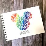 Personalised Rainbow Disney Character Autograph Book, Disney Land, World, Cruise, A5