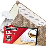 Rug Grippers X-PROTECTOR – Best 12 pcs Anti Curling Rug Gripper. Keeps Your Rug in Place & Makes Corners Flat. Premium Carpet Gripper with Renewable Gripper Tape –Ideal Anti Slip Rug Pad for Your Rugs