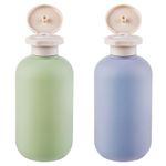 Gjinxi 2Pcs Silicone Travel Bottles, 200ML Leak Proof Squeeze Travel Containers, Refillable Portable Empty Travel Size Bottles Accessories Containers for Toiletries,Shampoo and Conditioner