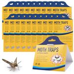 WEDNOK 20 Pack Moth Traps - Sticky Moth Traps with Pheromones for Carpet and Clothes - Pantry Moth Traps for Wardrobes Indoor Rooms Kitchen - Moth Treatment & Prevention