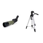 Celestron 52250 80 mm Ultima Spotting Scope 45 Degrees & Amazon Basics 60-Inch Lightweight Tripod with Bag