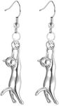 U7 Cute Cat Ear Pendant Platinum Plated Drop Earrings With Rhinestone