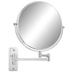 FFowcye 9" Magnifying Wall Mount Makeup Vanity Mirror,1x/7x Double-Side Makeup Mirror with Magnification,Swivel Extendable Shaving Face Mirror for Bathroom, Wall Mirror for Chrome…