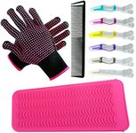 Heat Resistant Gloves for Hair Styling Curling Iron Glove Heat Resistant Gloves Heat Resistant Mat Curling Wand