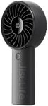 JISULIFE Handheld Mini Fan, 5000mAh Upgraded Portable Fan with Powerful Wind, USB Rechargeable Mini Hand Fan with Digital Display, 5 Wind Speeds, Ideal for Travel/School/Eyelash-Black