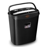 VidaTeco Cross-Cut Paper Shredder 8 Sheet Shreds Paper/Card/Staple/Clip Shredder for Home Office High-Security Level P-3 Jam Proof System 15L Liftout Basket Black