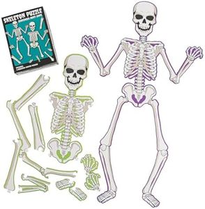 Fun Express Skeleton Scavenger Hunt Game for Halloween - 2 Puzzles Per Set - Party Games for Kids