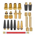 21PCS Brass Presta Schrader Valve Adapter Tools, Ball Pump Needle, Bike Tire Valve Pump Adapters, Pump Tools, Presta Valve Adapter Bike Pump Accessories Fit for Bike Gym Balloon Toy Pump