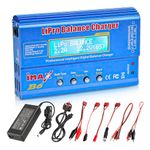 Lipo Battery Charger, 80W 6A Balance Charger, RC Hobby Battery Balance Charger with AC Power Adapter for LiPo Li-ion LiFe NiCd NiMh Pb