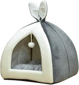 Niche de lit pour animaux de compagnie - Panier confortable pour chat cochon d'Inde - Lit mignon - Grand nid de maison - Accessoire pour chat - Inde, lapin - Petit animal de compagnie (Gris, M)