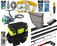 Sea Fishing Kit. Complete Sea Fishing Rod & Reel Set Including SEA MAX© Seat Box & Rucksack