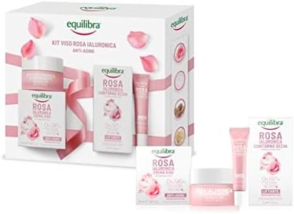 equilibra Viso, Kit Viso Rosa Ialuronica Anti-aging, Rosa Ialuronica Crema Viso Anti-aging, Rosa Ialuronica Contorno Occhi Liftante, Confezione Regalo